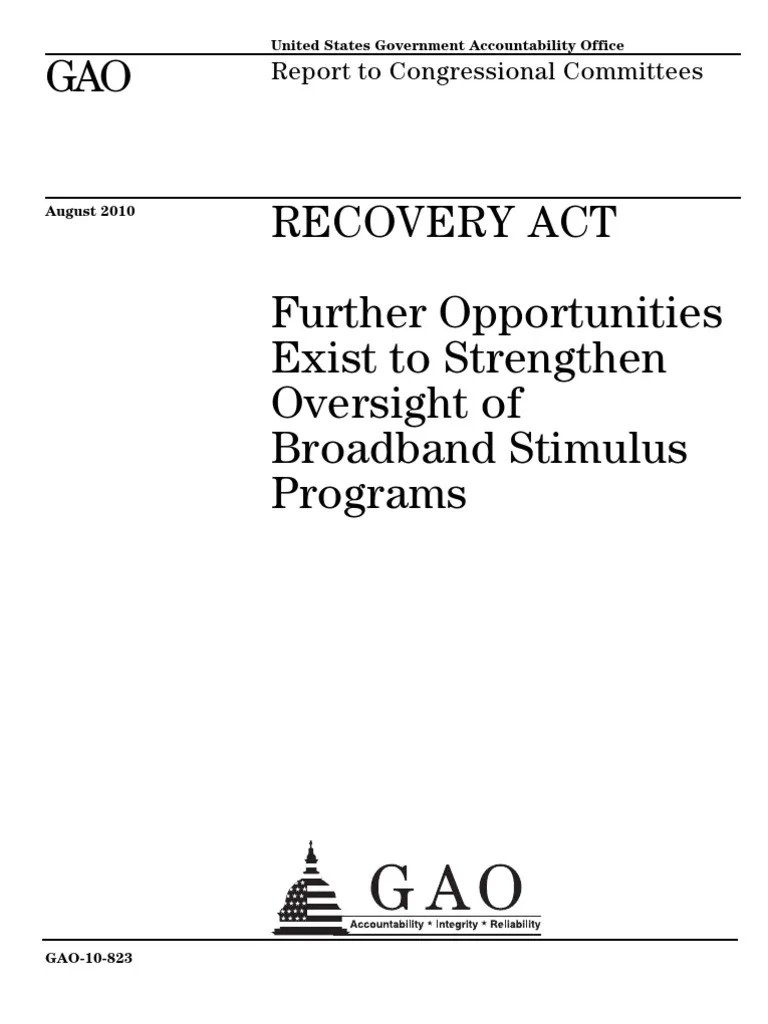 GAO Report Opportunities to Strengthen Oversight of Broadband