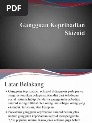 Gangguan Kepribadian Skizoid | PDF