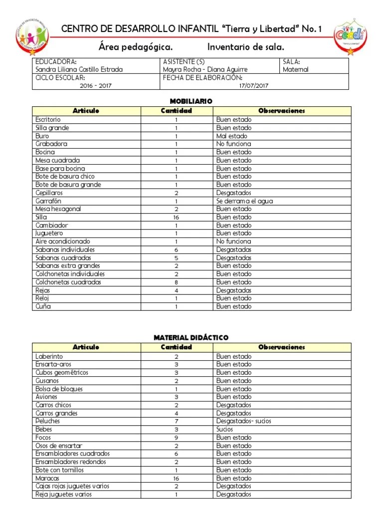 Formato Para Inventario Medios de arte Diseño de comunicacion