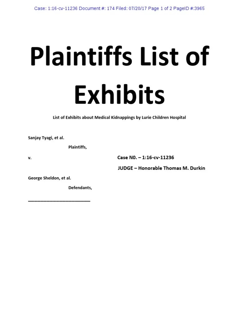 0174 Exhibits About Medical Kidnappings by Lurie Children Hospital