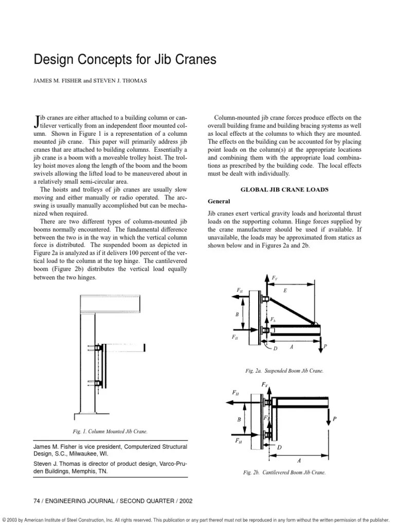 190051051DesignConceptforJibCrane.pdf Crane (Machine) Bending