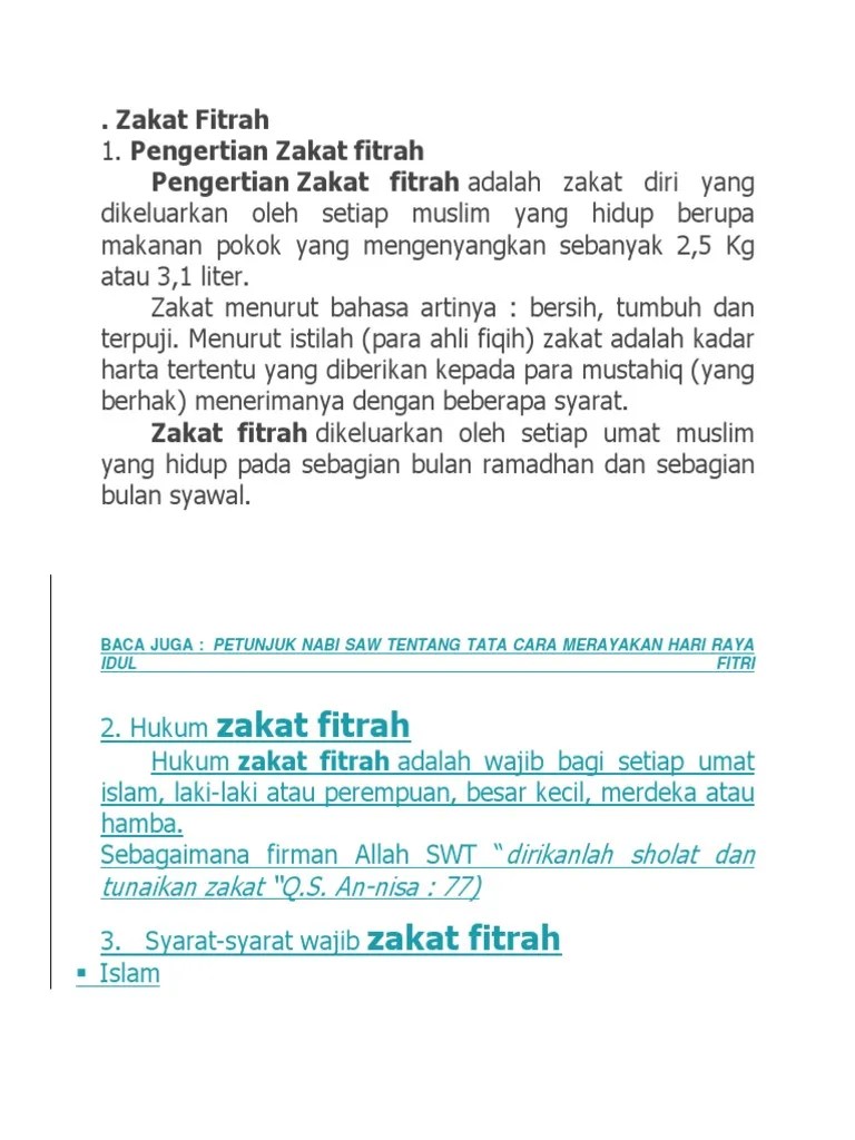 Jelaskan Apa Yang Dimaksud Zakat Fitrah