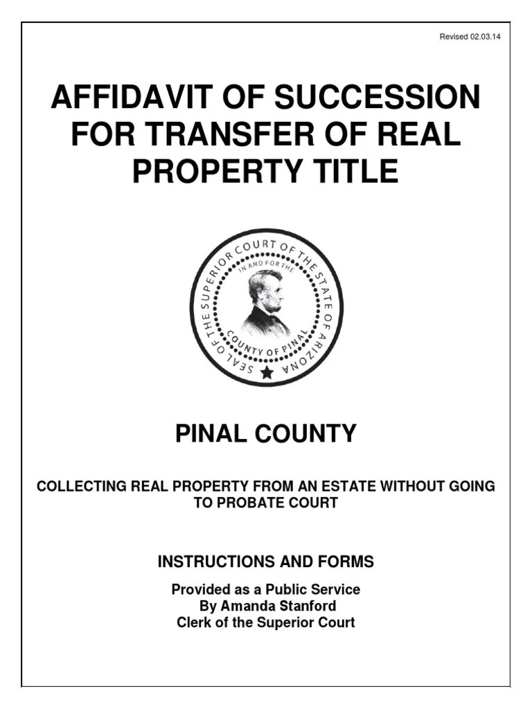 Affidavit of Succession for Transfer of Real Property Pack Will And