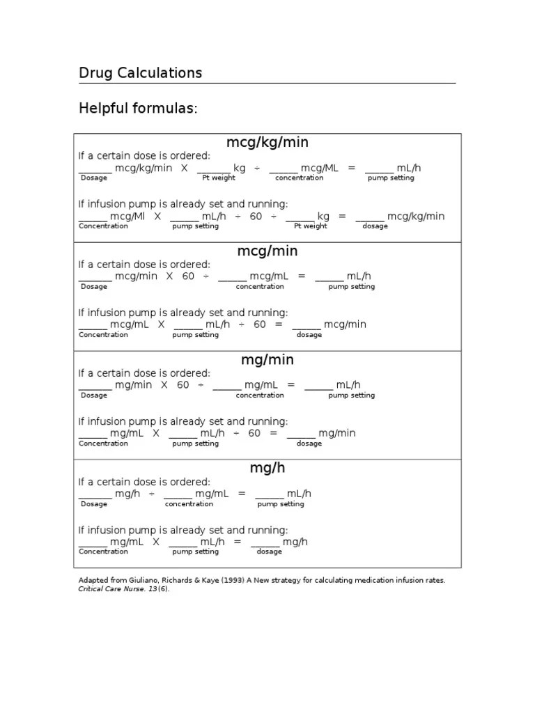 Drug Calculations II PDF Dose (Biochemistry) Chemistry
