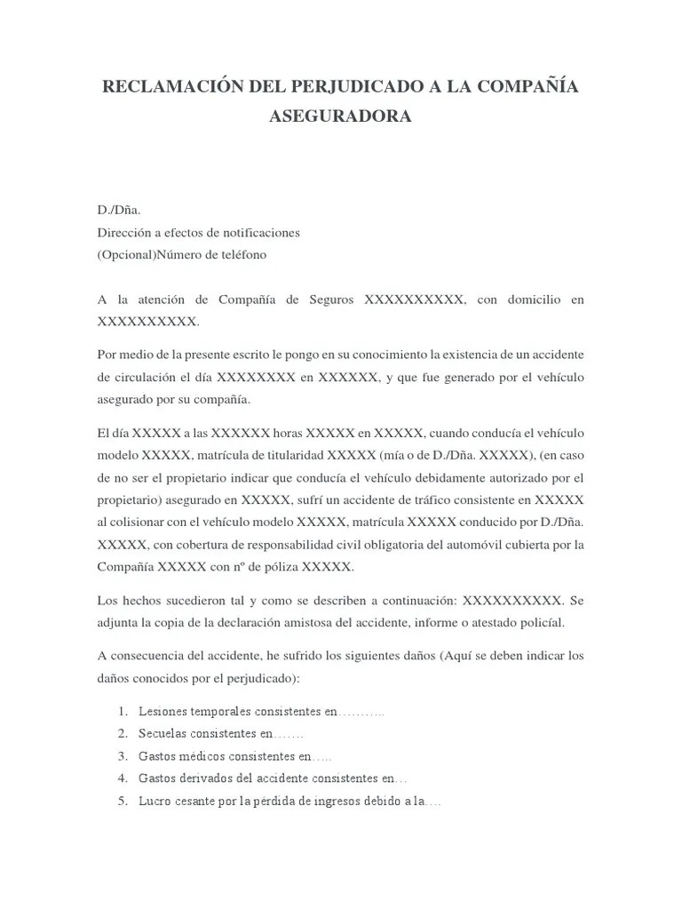 Modelo Reclamación Previa Accidentes de Tráfico
