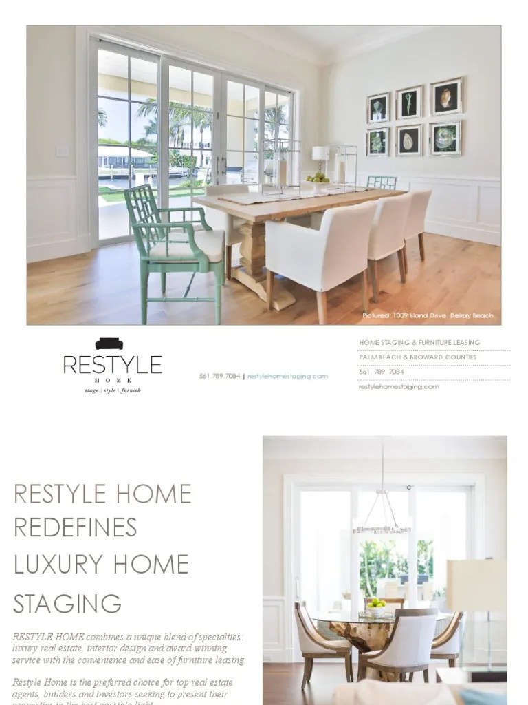 Restyle Home Staging Proposal Economies Business