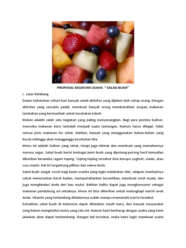 Proposal Usaha Salad Buah