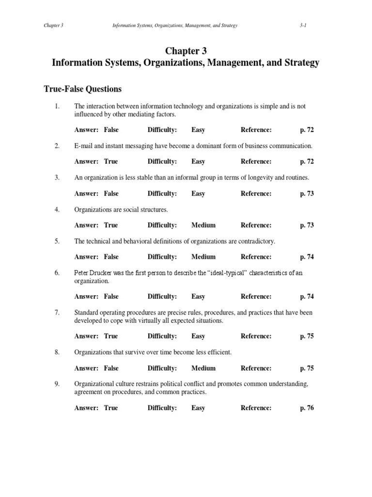 Chapter 3 MCQ Strategic Management Information System