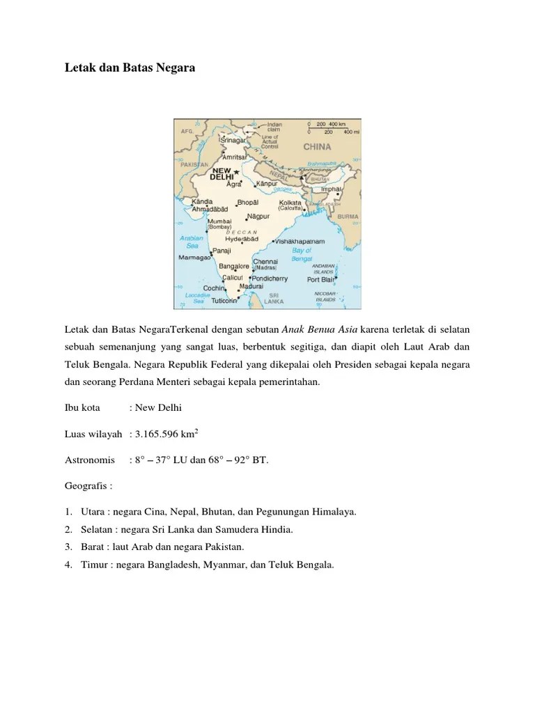 Letak Dan Batas Negara India | PDF