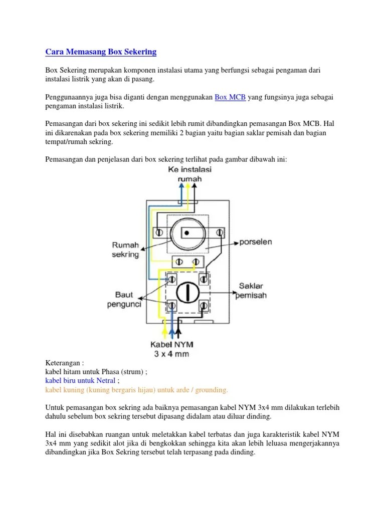 Cara Memasang Box Sekering | PDF