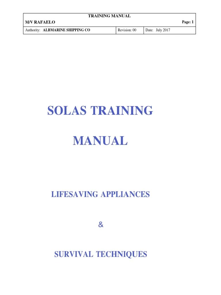 Solas Training Manual PDF Business