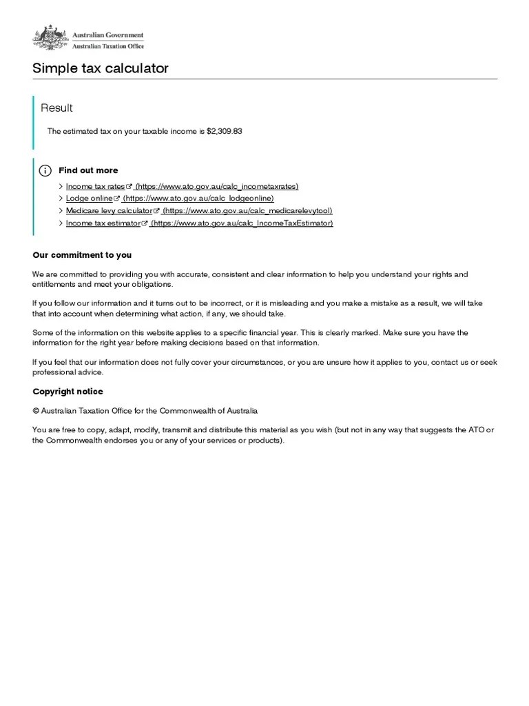 ATO Simple Calculator Print PDF