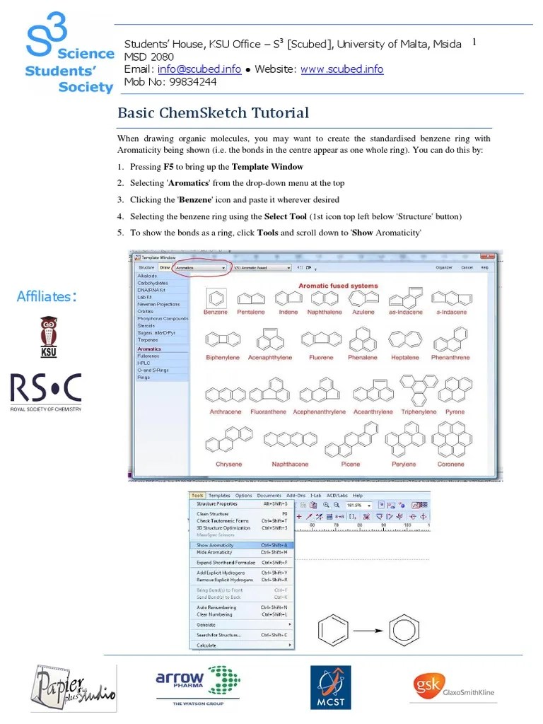 chemsketchtutorial.pdf Aromaticity Organic Chemistry