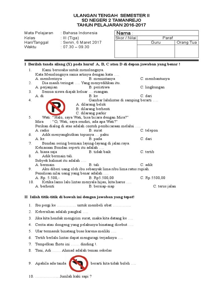 Mata Pelajaran Bahasa Indonesia Kelas 6 Sd Bagikan Kelas