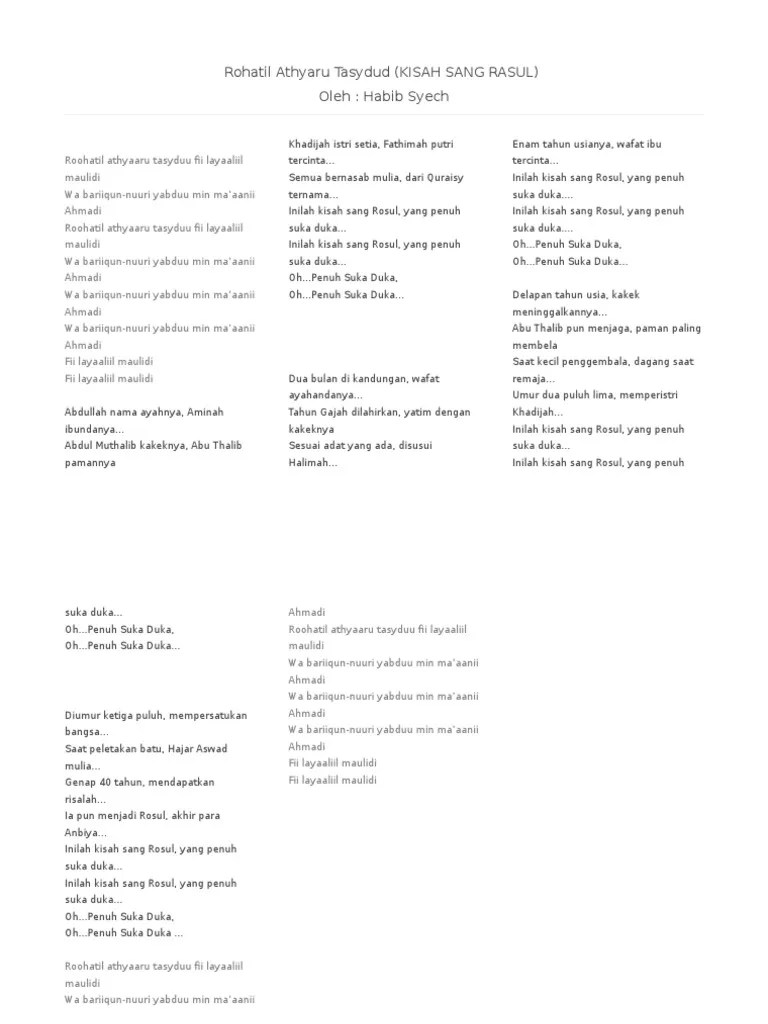 Lirik Kisah Sang Rasul | PDF