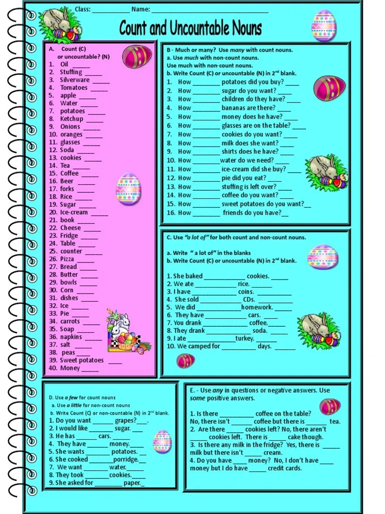 5160 Count and Noncount Nouns Download Free PDF Noun Drink