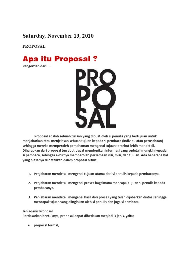 Apa Itu Proposal