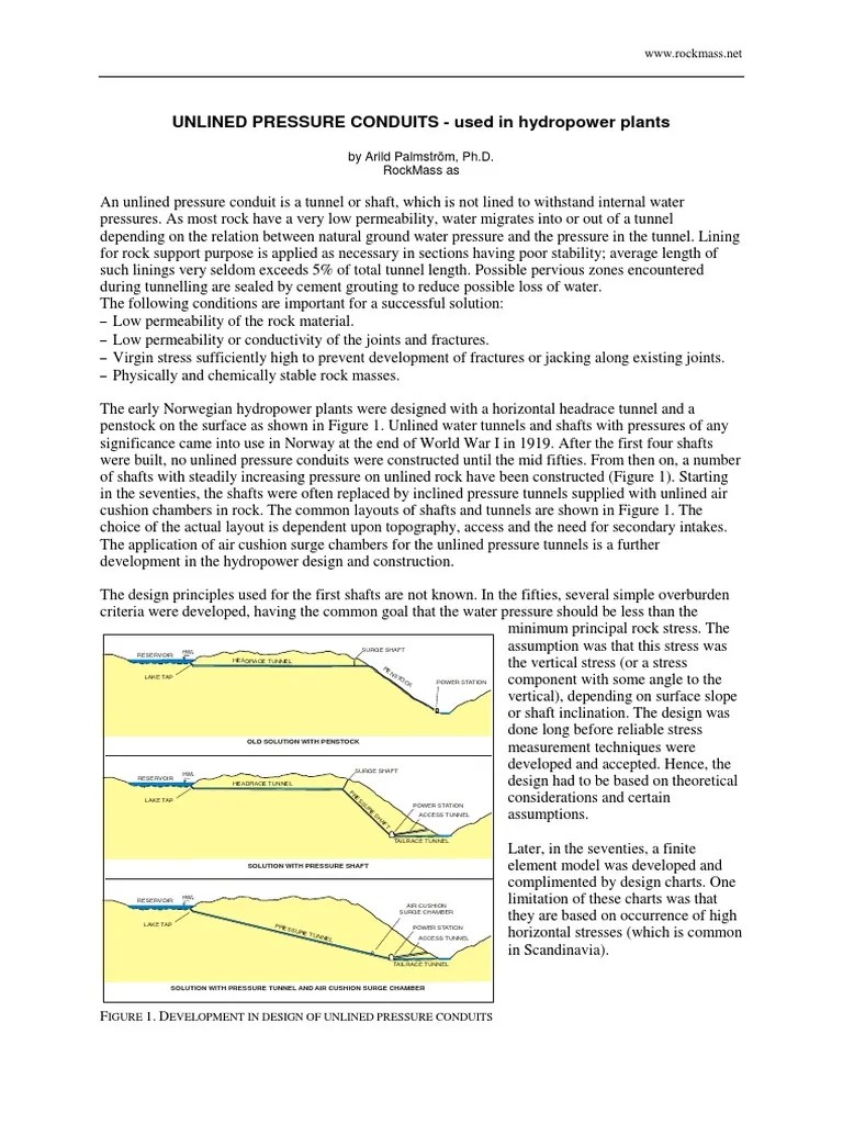 Unlined Pressure Conduits PDF Tunnel Permeability (Earth Sciences)