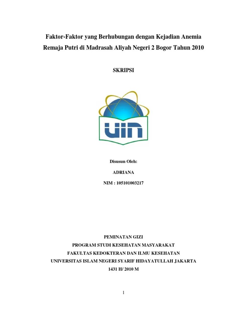 Skripsi Anemia Remaja