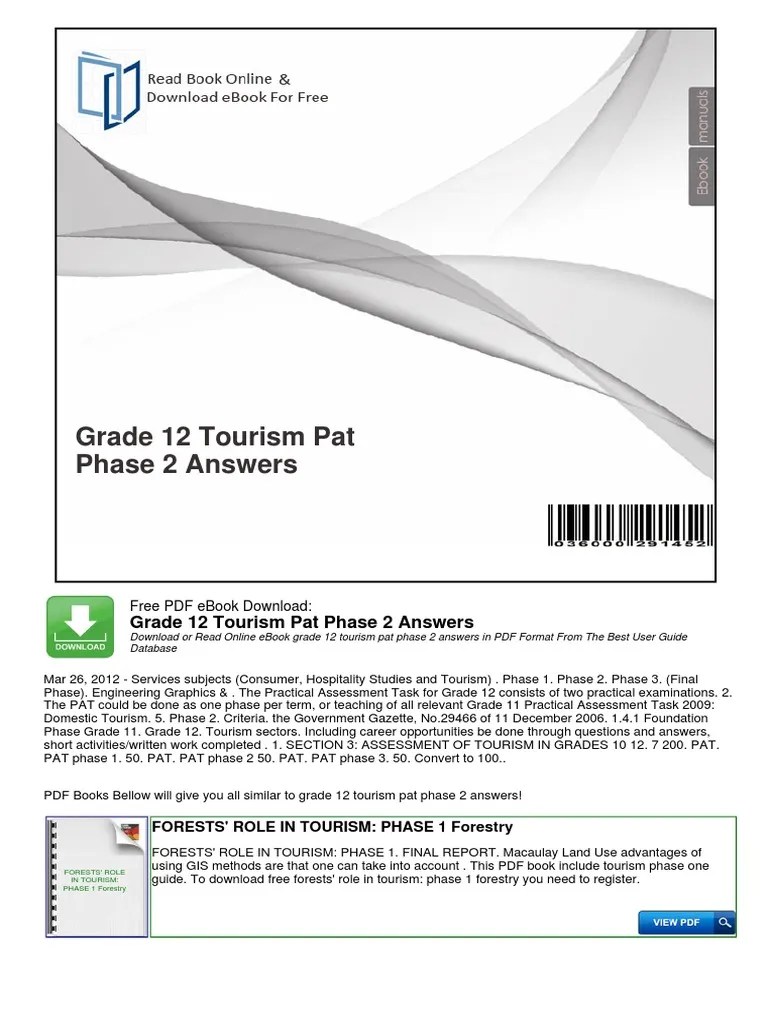 Tourism Pat Grade 11 Memorandum newsletter.lufo.lu.se