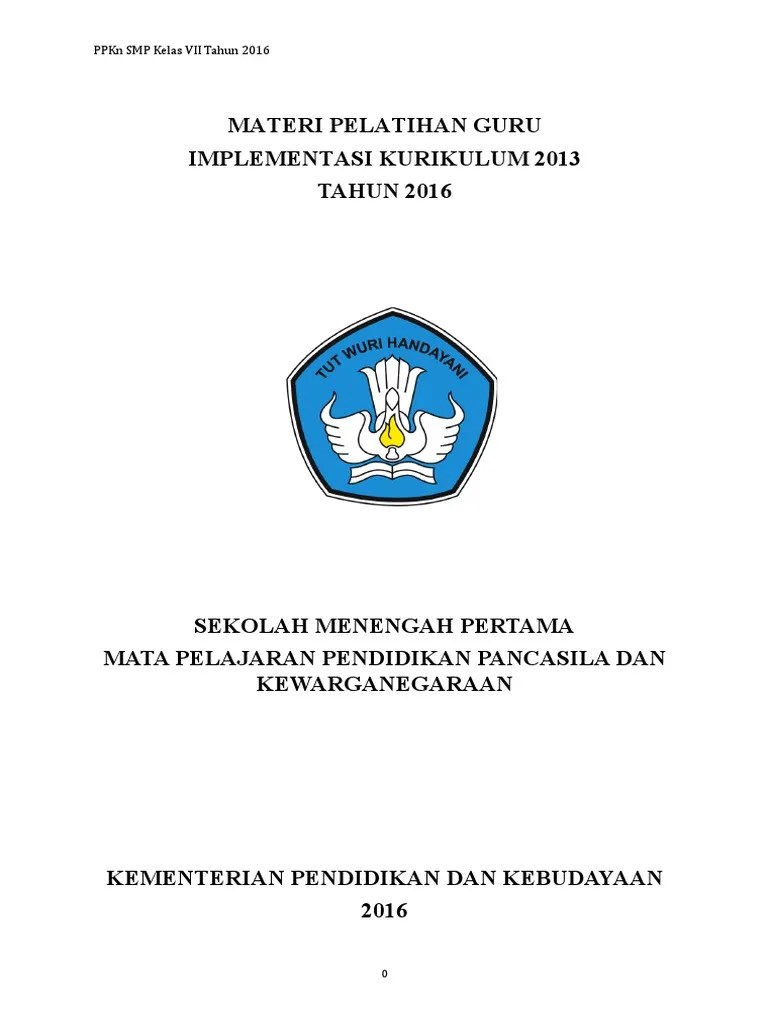 Materi Pelatihan Guru Implementasi Kurikulum 2013 TAHUN 2016