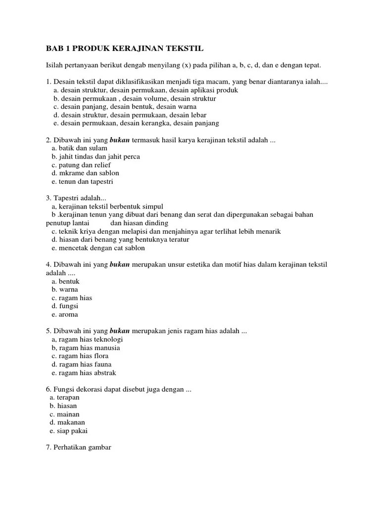 Uh Prakarya Tekstil | PDF