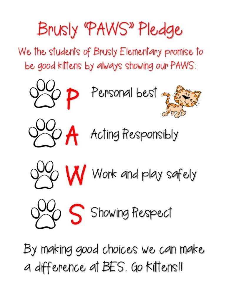 Pbis Paws Pledge PDF