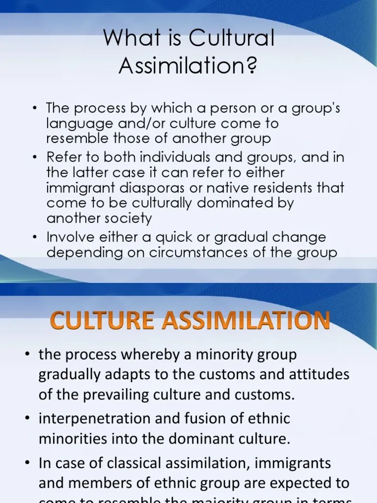 assimilation.pptx Cultural Assimilation Immigration
