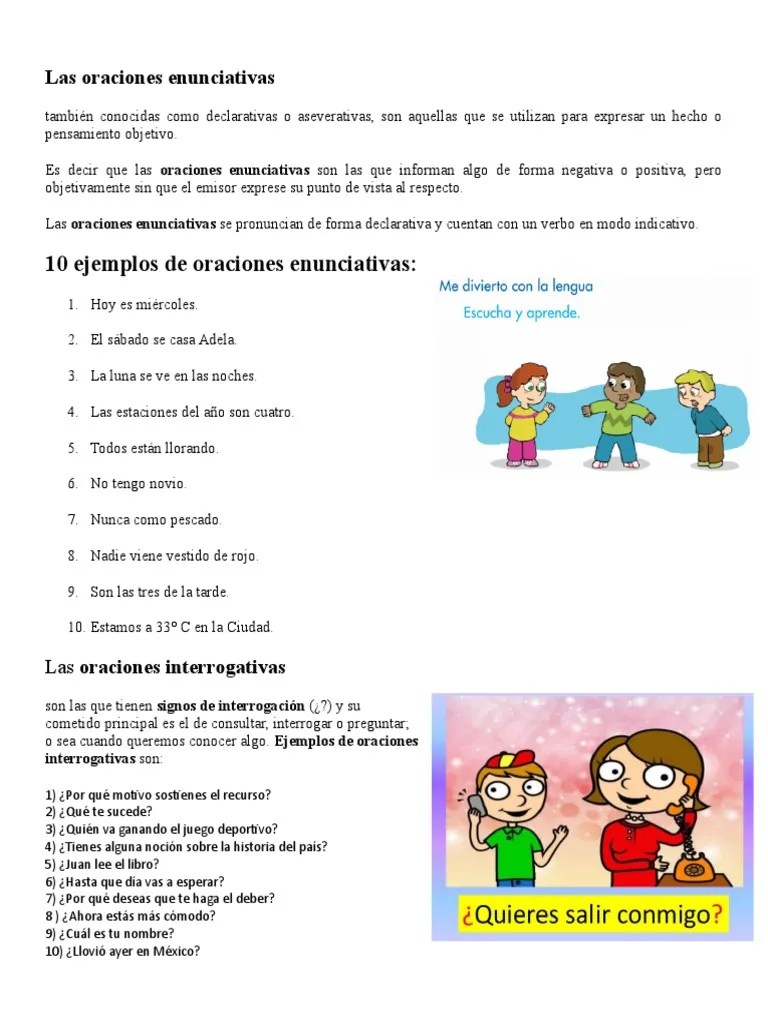 Las Oraciones Enunciativas Guatemala Panamá