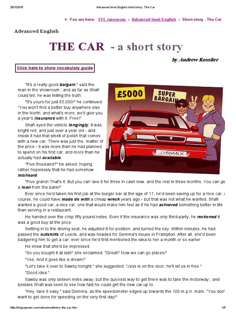 Advanced Level English Short Story_ the Car Narration
