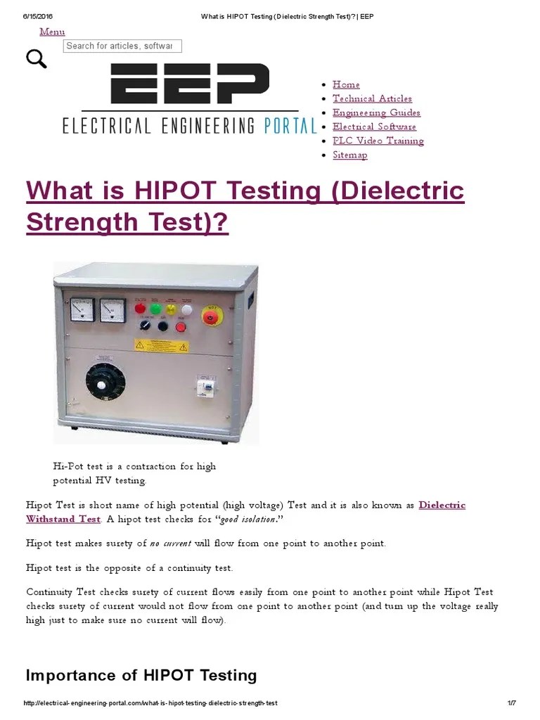 What is HIPOT Testing (Dielectric Strength Test)_ _ EEP Capacitor