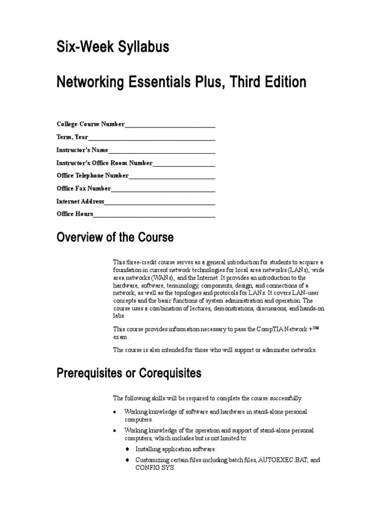 A Comprehensive Introduction to Networking Fundamentals An Overview of