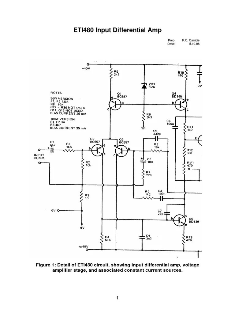 Eti 480 Diff Amp Amplifier Electrical Circuits