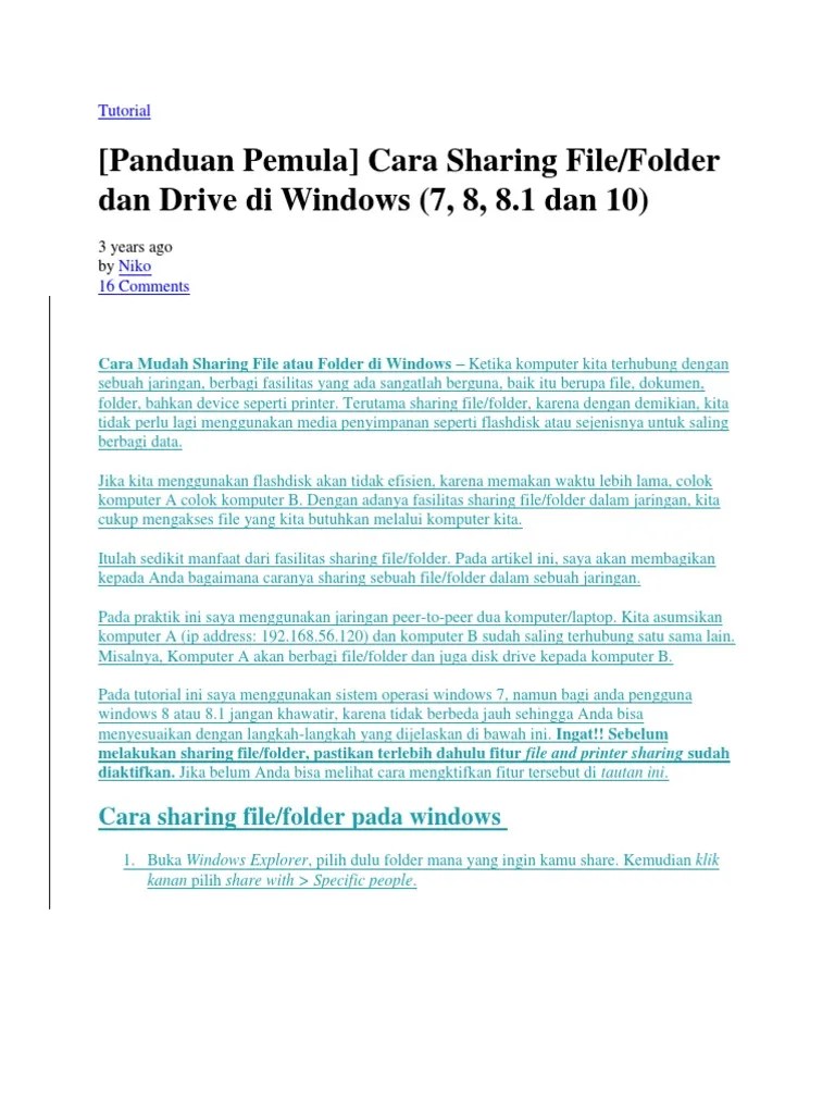 Cara Sharing File | PDF
