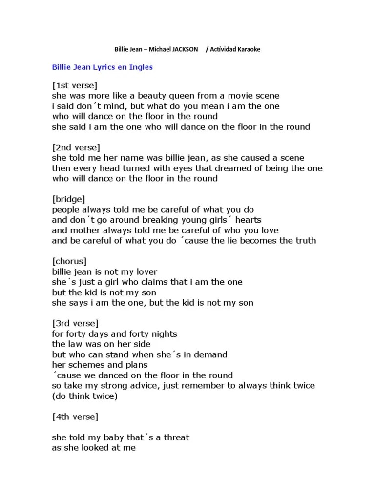 Billie Jean Song Structure