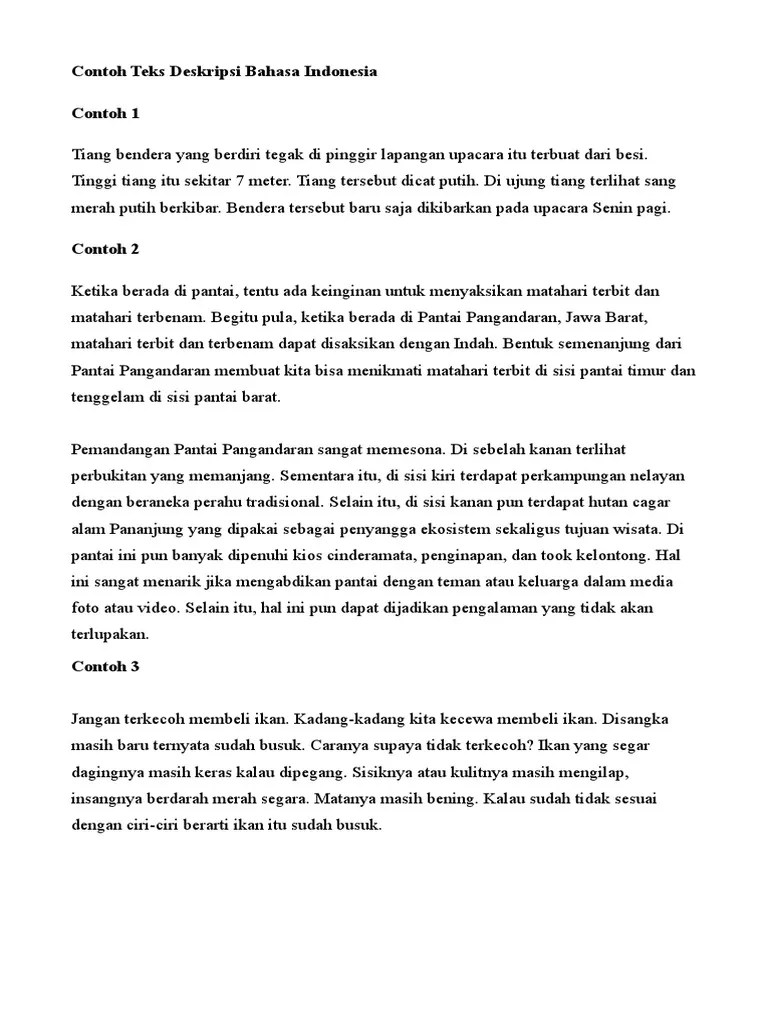 Contoh Teks Deskripsi Bahasa Indonesia PDF