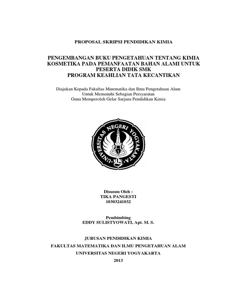 Contoh Proposal Skripsi Kimia | Pdf