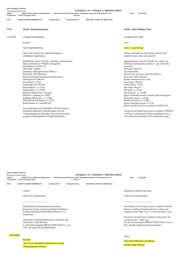 Carpet Specification PDF Carpet Rugs And Carpets