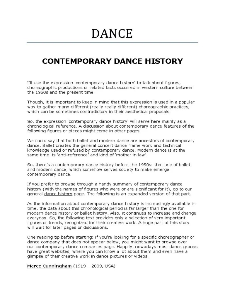 Dance PDF Dances Ballet