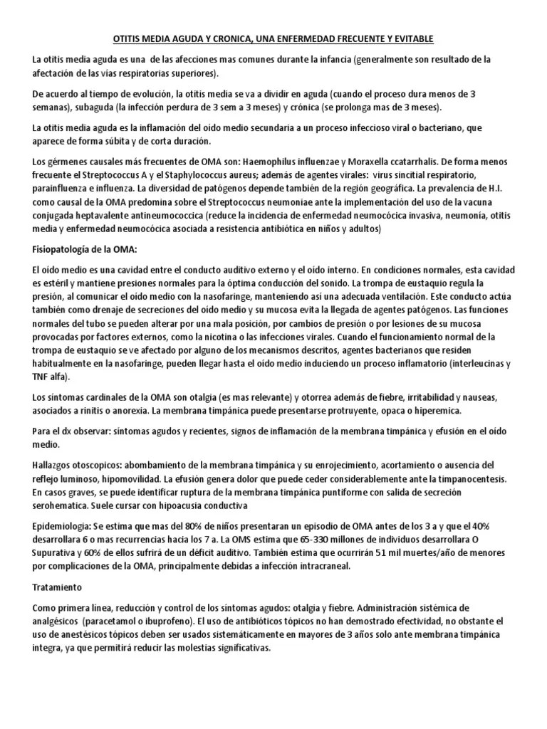 Otitis Media Aguda Resumen