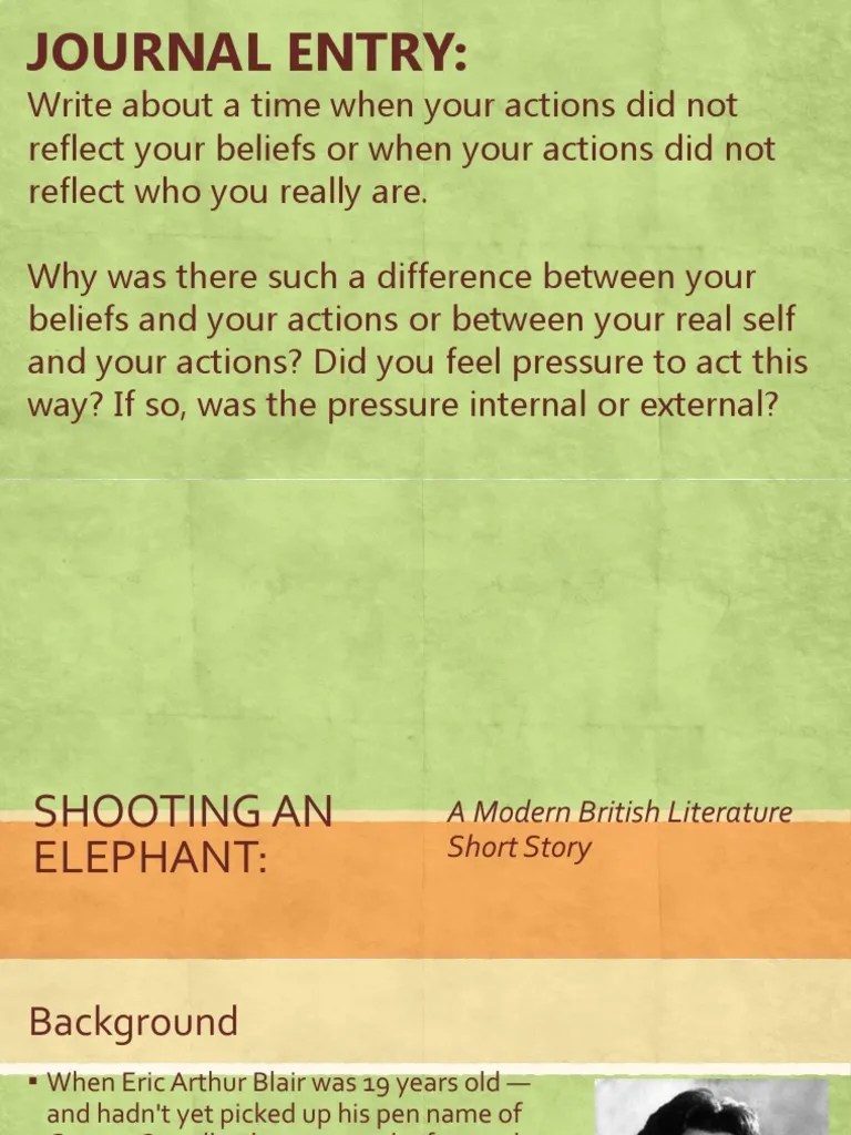 Modern Lit Unit Shooting An Elephant PDF Irony Rhetoric