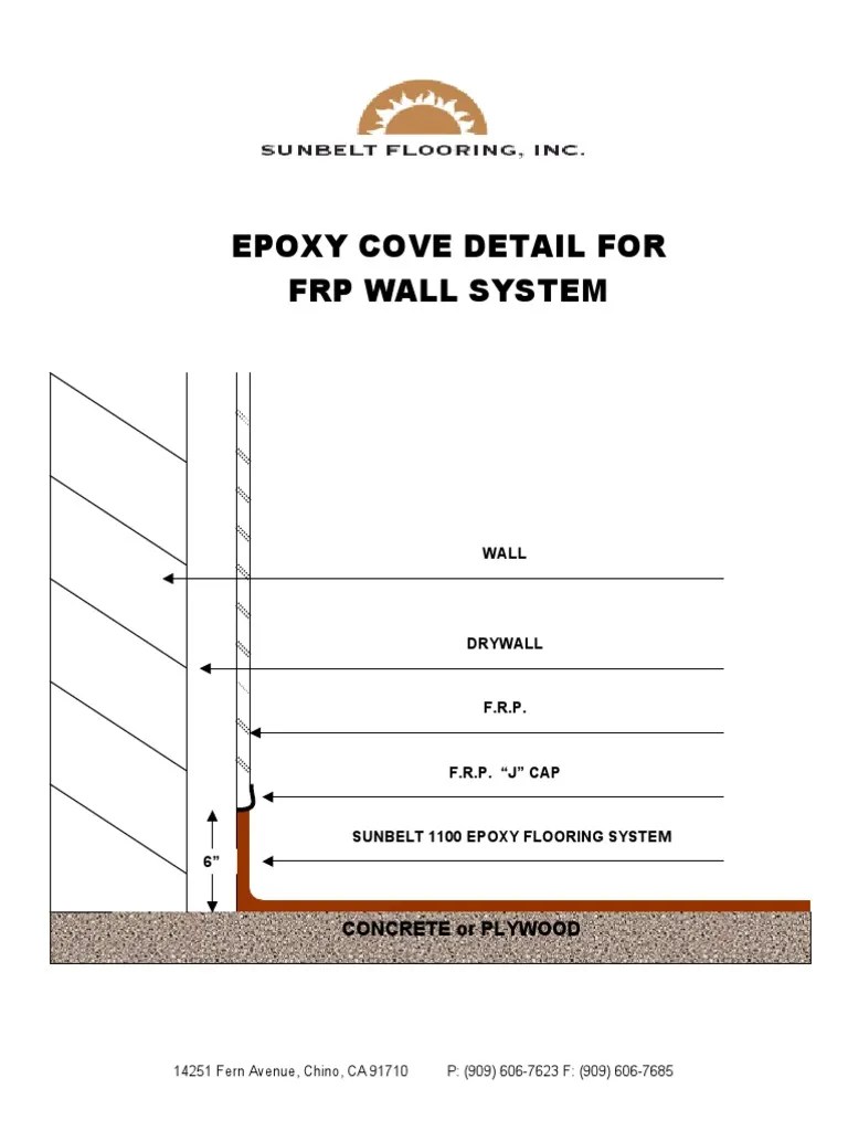 Cove Base FRP Wall System Composite Material Plastic
