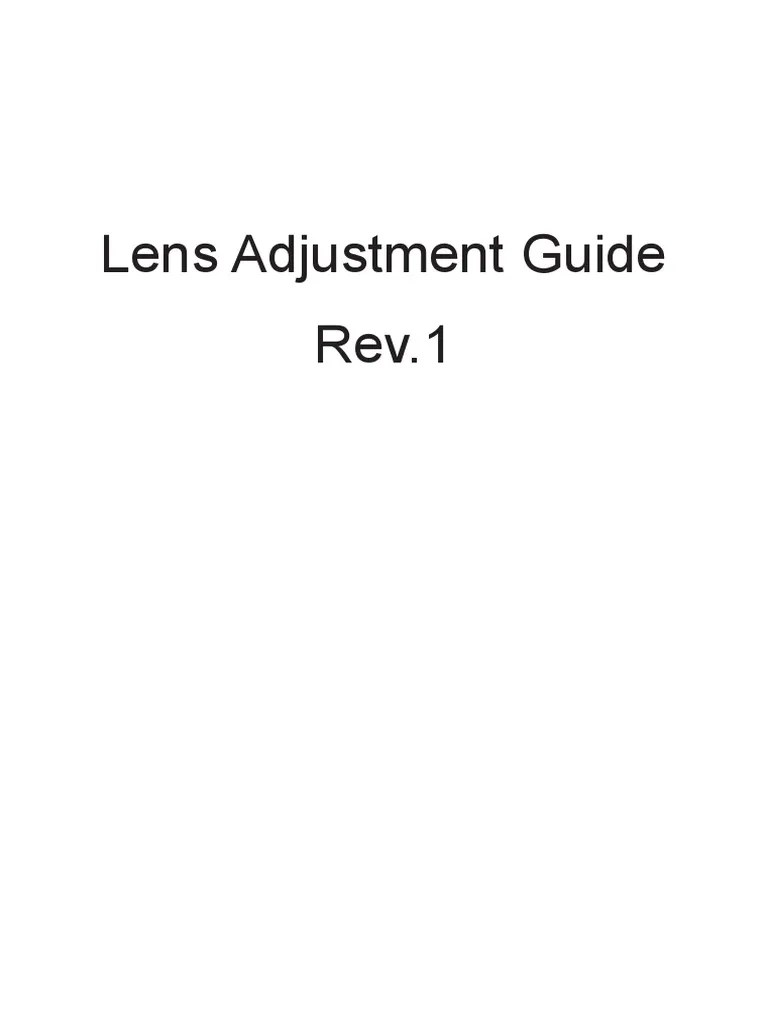 Lens Adjustment Guide PDF PDF Zoom Lens Camera Lens
