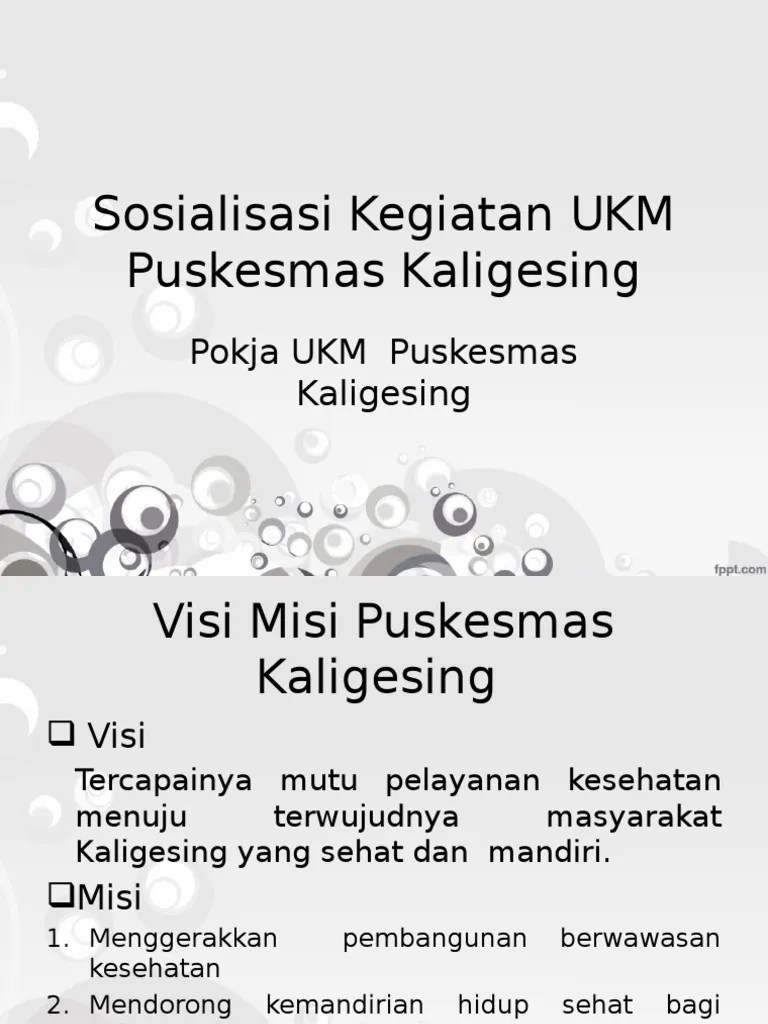 Materi Sosialisasi Kegiatan UKM Puskesmas Kaligesing | PDF