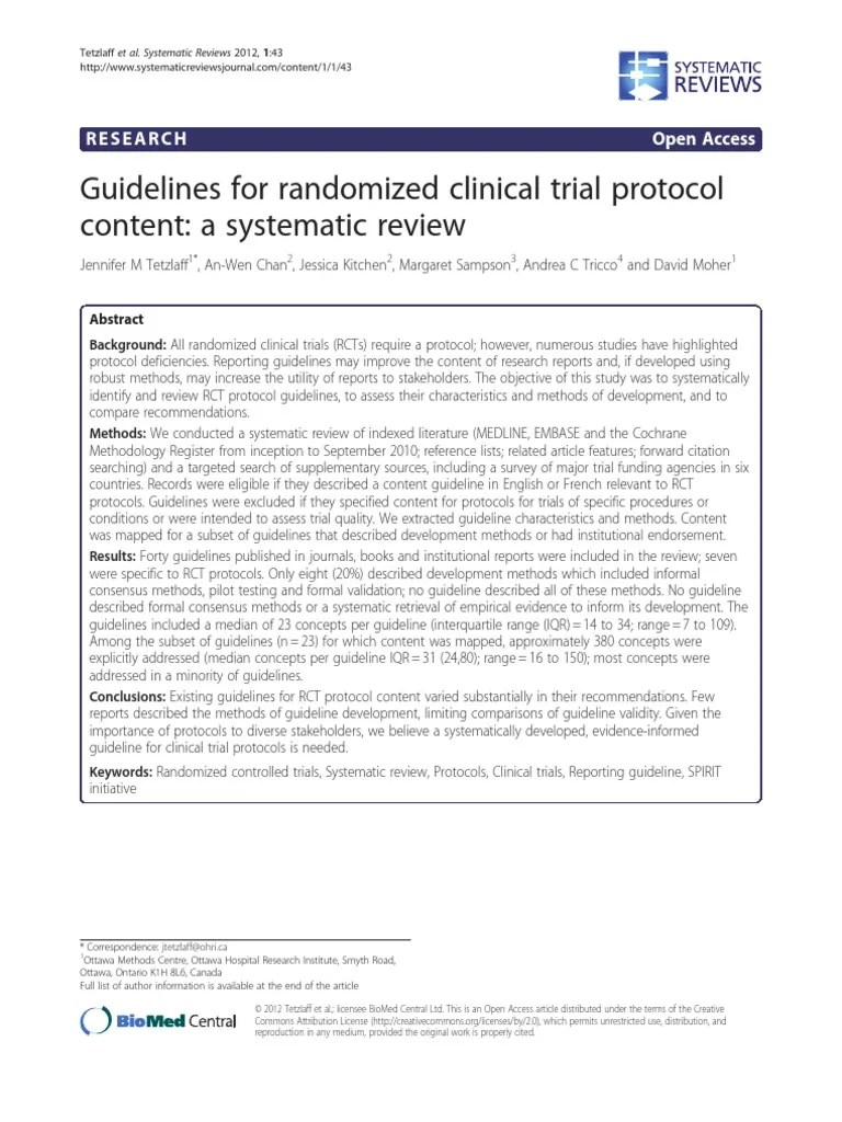 Consort Guidelines For RCT Trials Systematic Review Download Free PDF