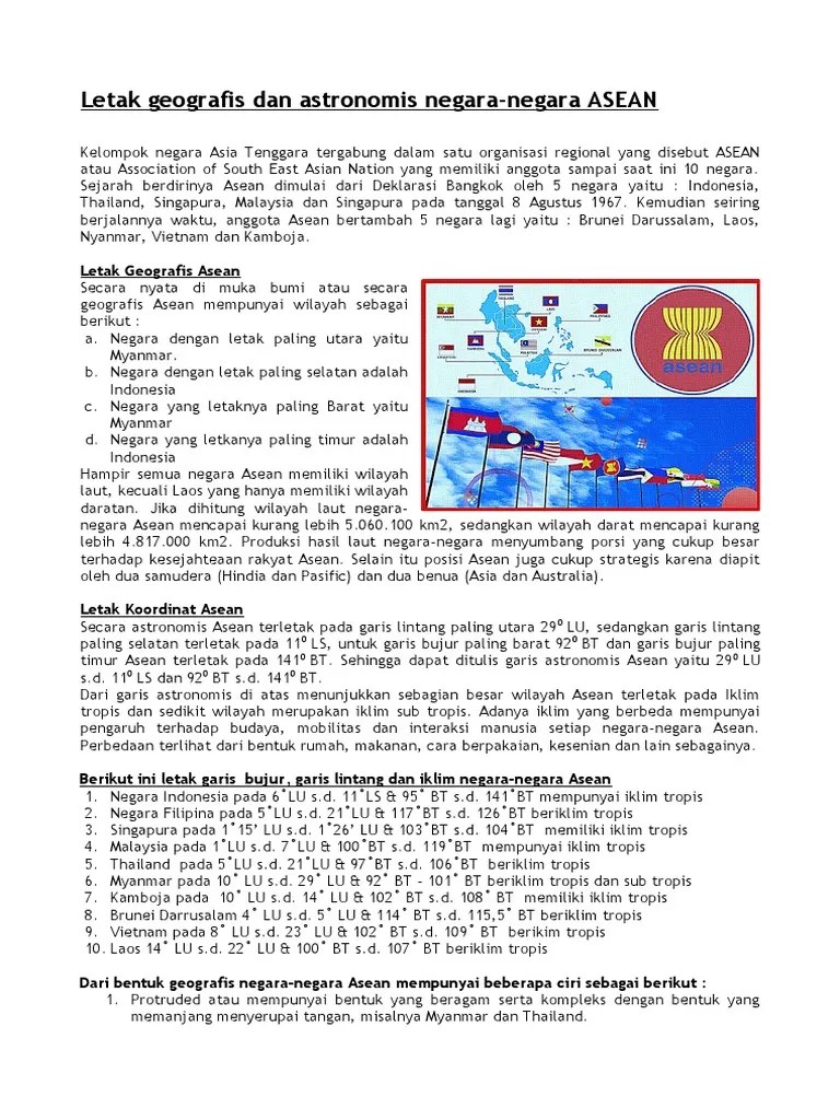 Letak Geografis Dan Astronomis Negara Asean PDF