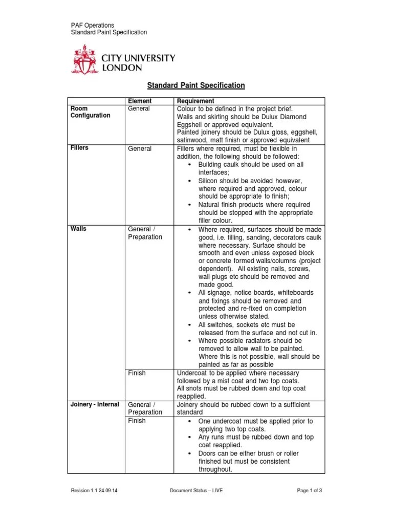 Standard Paint Specification Rev 1224!09!14 PDF Paint Industries