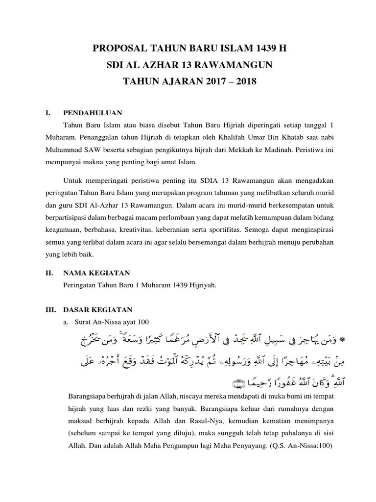 Proposal Tahun Baru Hijriyyah 2017 | PDF