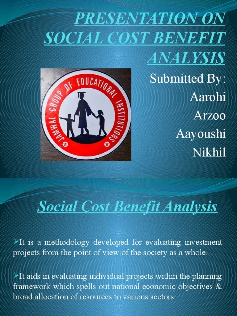 Social Cost Benefit Analysis PDF CostBenefit Analysis Welfare