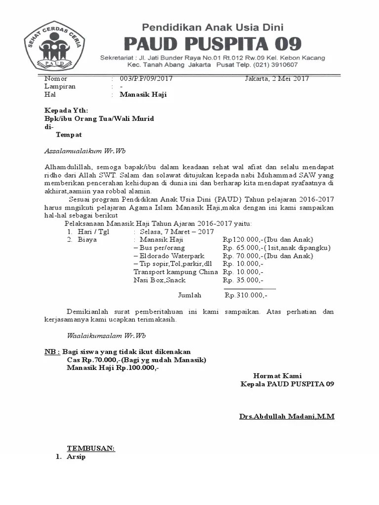 Contoh Surat Pemberitahuan Kepada Wali Murid Contoh Resource
